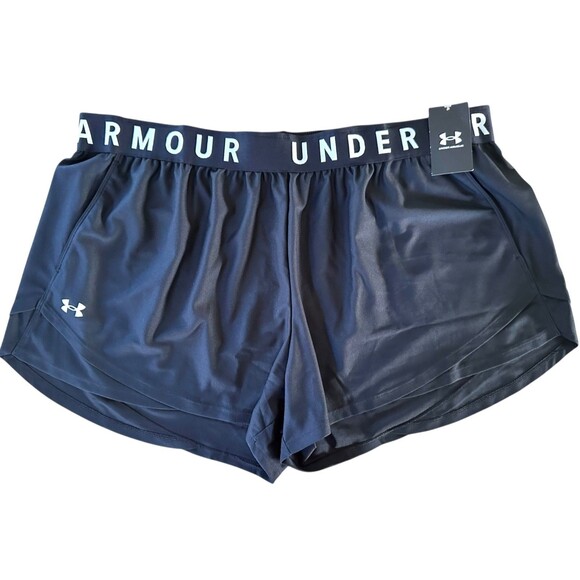 Under Armour Women's UA Play Up 3.0 Shorts w/Pockets Plus Size 3X Black - Picture 2 of 8